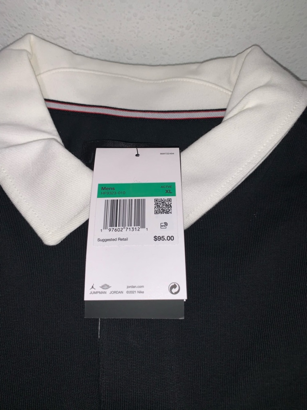 Jordan Essentials Long Sleeve Rugby Top Black Size: XLarge - Picture 6 of 7